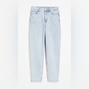 NWT H&M Loose Fit Mom Jeans Ultra High Waist Light Blue Women's Denim Sz 10